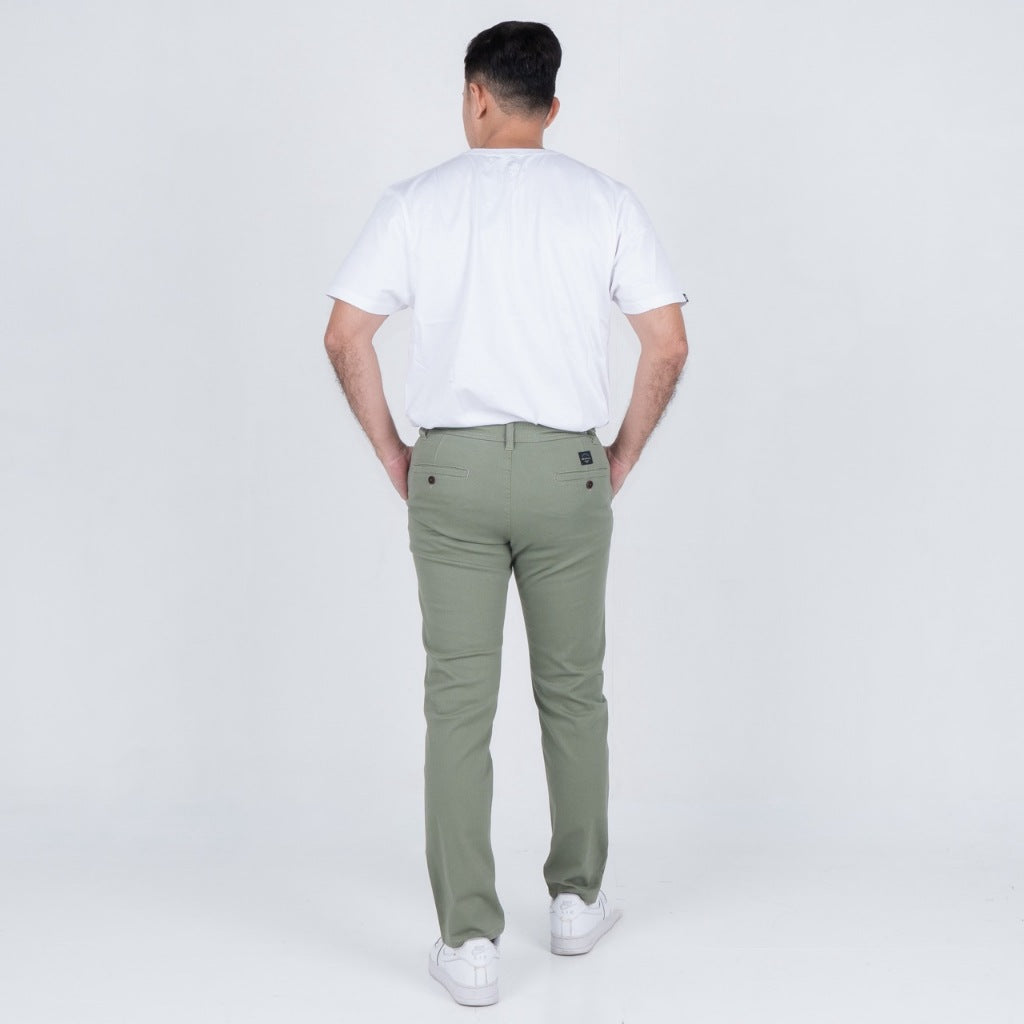 Benhill Celana Pria Panjang Chino Pants Slim Fit Katun Stretch Sage Green 51216-17-327
