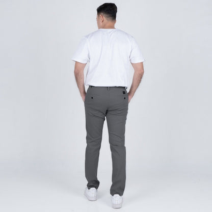 Benhill Celana Pria Panjang Chino Pants Slim Fit Katun Stretch Dark Grey 51240-41-32P