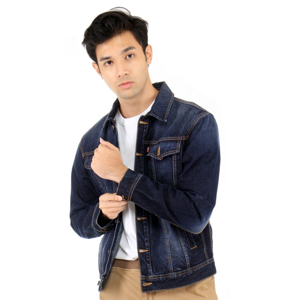 Jaket jeans dark on sale blue