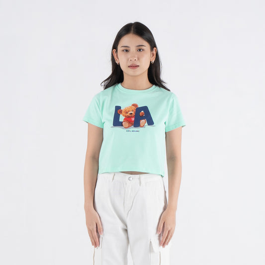 Benhill T-shirt Wanita Crop Top Aqua A510-39Y86