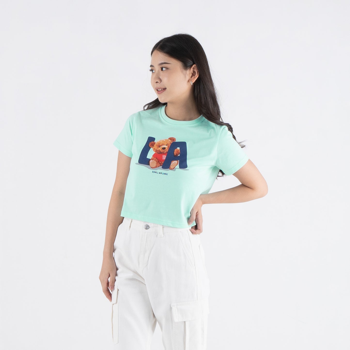 Benhill T-shirt Wanita Crop Top Aqua A510-39Y86