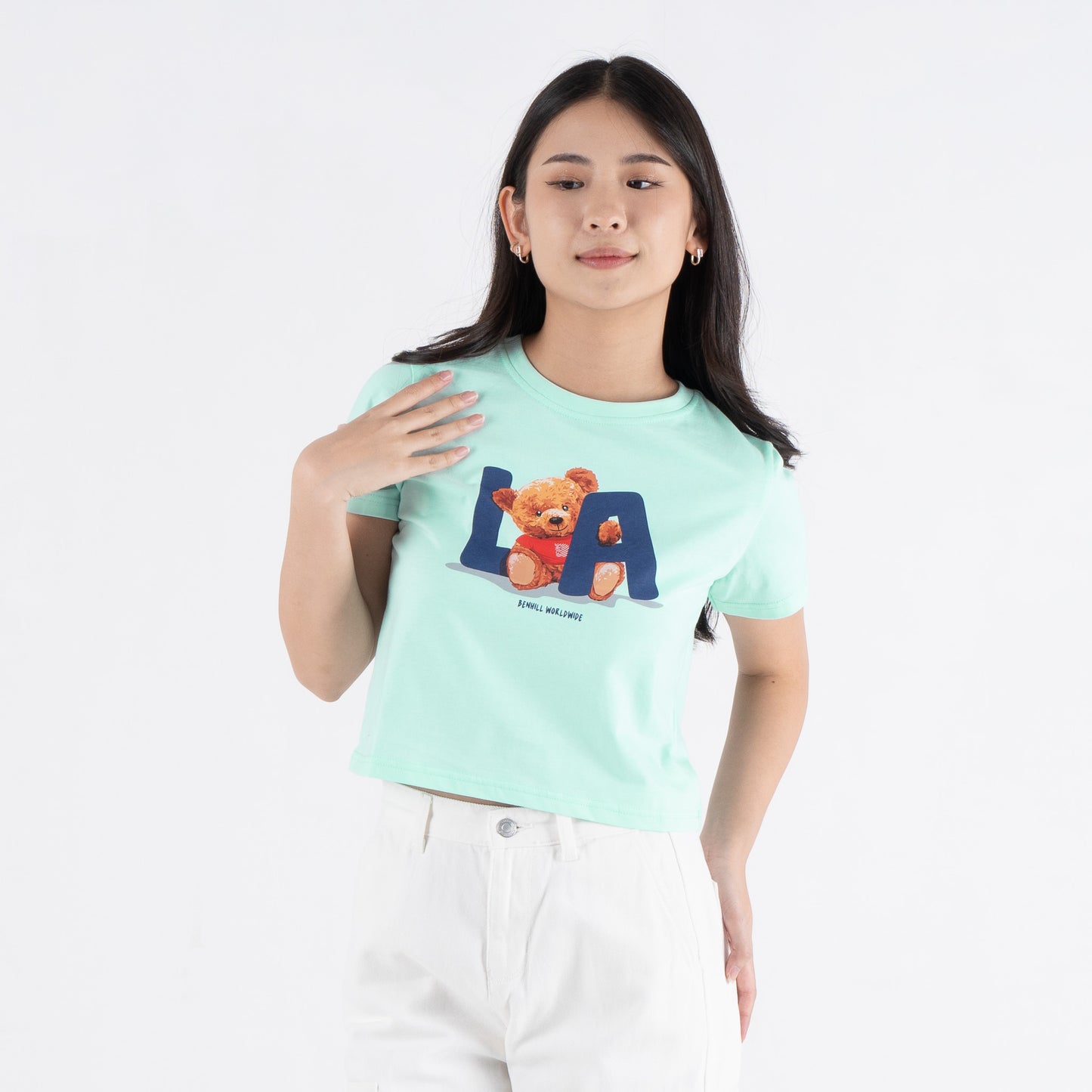 Benhill T-shirt Wanita Crop Top Aqua A510-39Y86