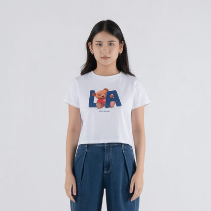 Benhill T-shirt Wanita Crop Top White A509-39186