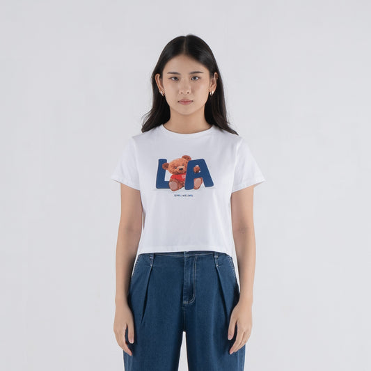 Benhill T-shirt Wanita Crop Top White A509-39186