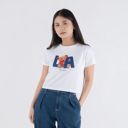 Benhill T-shirt Wanita Crop Top White A509-39186