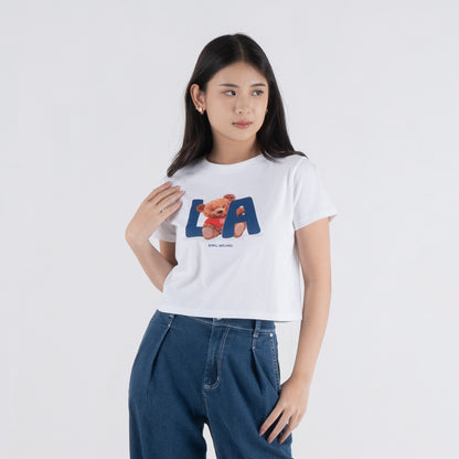 Benhill T-shirt Wanita Crop Top White A509-39186