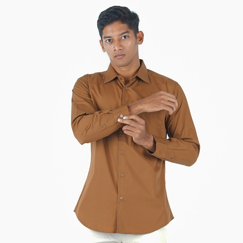 Benhill Kemeja Poplin Extra Fine Cotton Shirt 50331(Mocha,White,Maroon,Army green,Black,Copper brown)