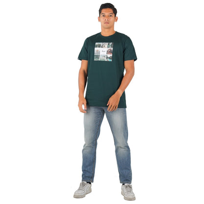 Benhill T-Shirt Pria Grafis Katun 30s Combed Pendek Hijau Botol 462-481-39768