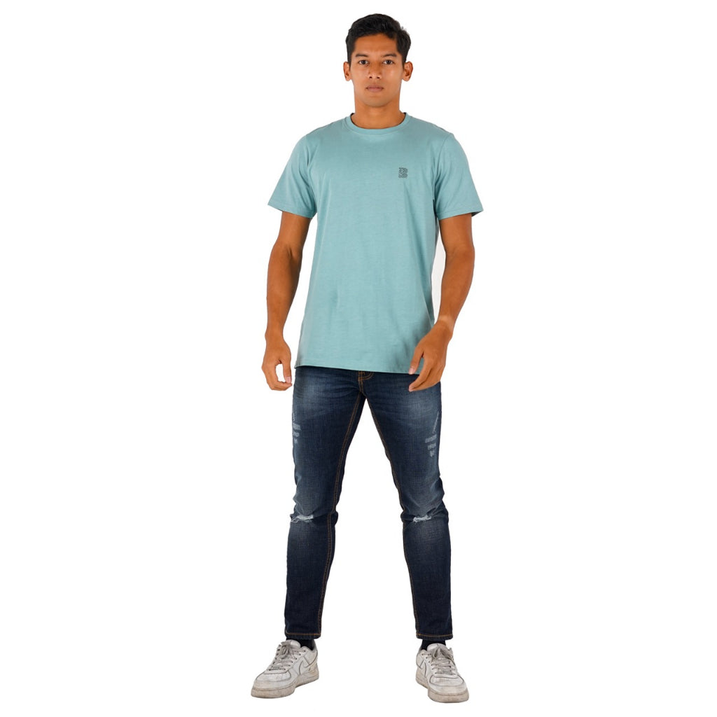 Benhill T-shirt Pria Grafis Katun 30s Combed Pendek Mint Green A405-A406-29768