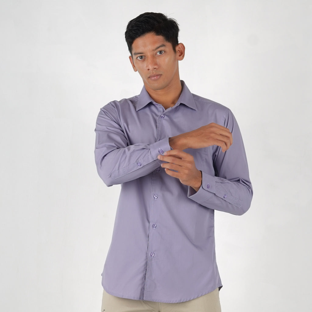 Benhill Kemeja Poplin Extra Fine Cotton Shirt  50331 (Royal blue,Blue steel,Navy,Lilac,Charcoal)