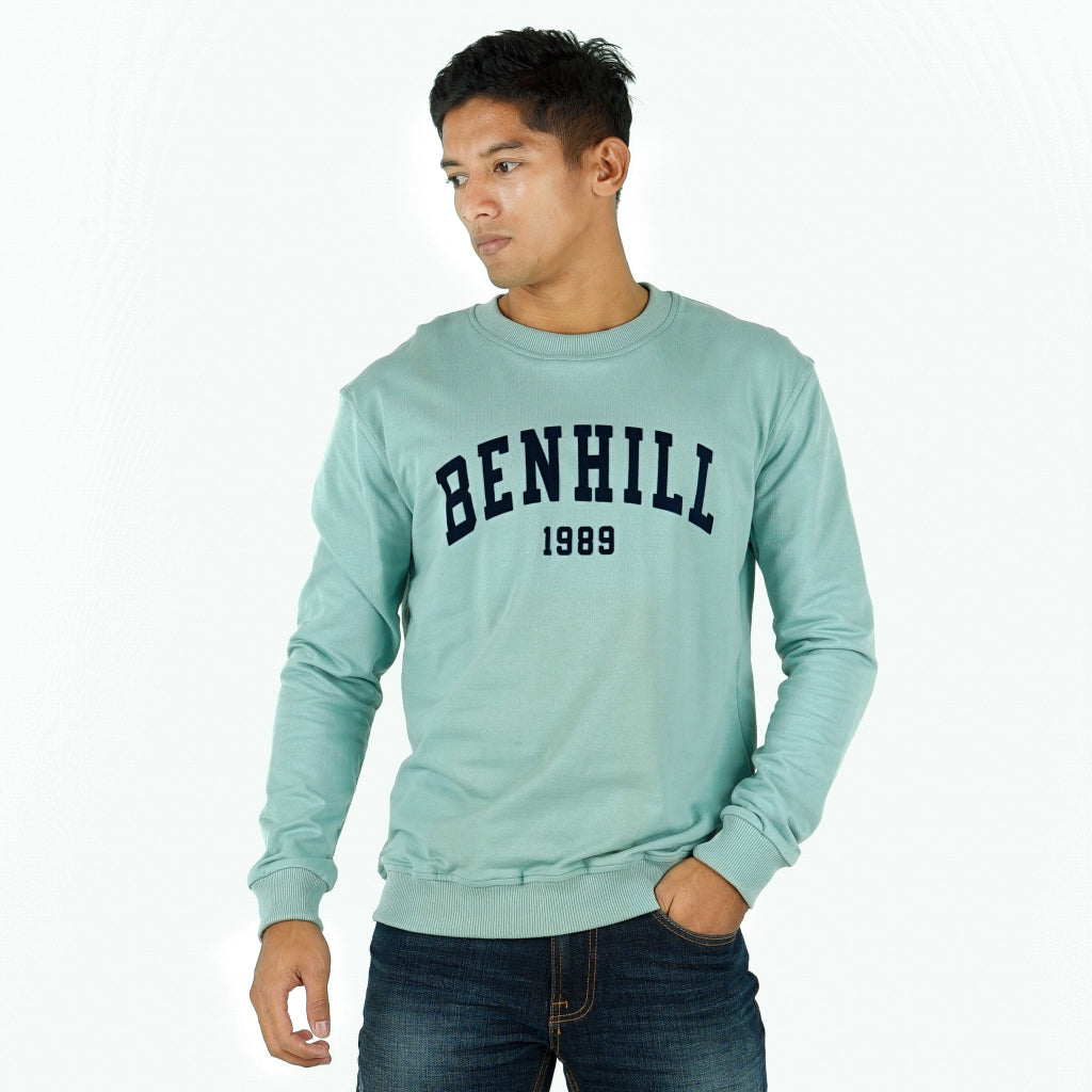 Benhill Sweatshirt Crewneck 5 Warna (Sage,Mint green,White,Misty,Navy Blue)