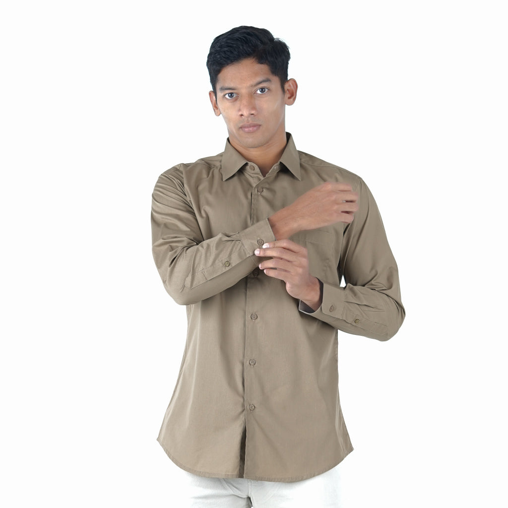 Benhill Kemeja Poplin Extra Fine Cotton Shirt 50331(Mocha,White,Maroon,Army green,Black,Copper brown)