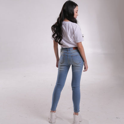 Benhill  Celana Panjang Wanita Jeans Stretch Skinny Medium Blue A131-A132