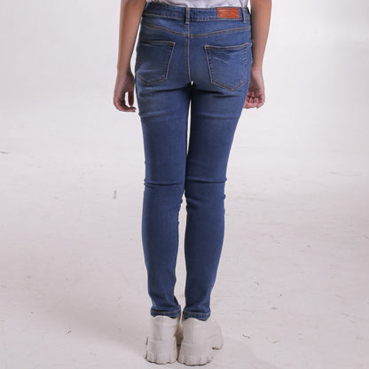 Benhill  Celana Panjang Wanita Jeans Stretch Skinny Dark Blue A135-A136