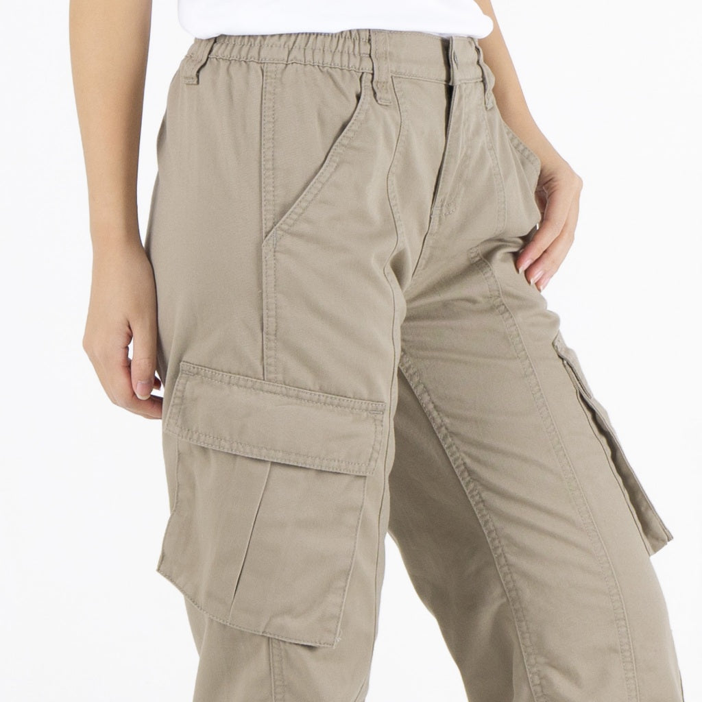 Benhill Celana Wanita "Jihyo" Cargo Pants  Sage,Black,Brown,Olive,Sand,Cream,Grey