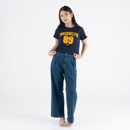 Benhill T-shirt Wanita Crop Top Navy A605-39G86