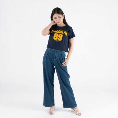 Benhill T-shirt Wanita Crop Top Navy A605-39G86