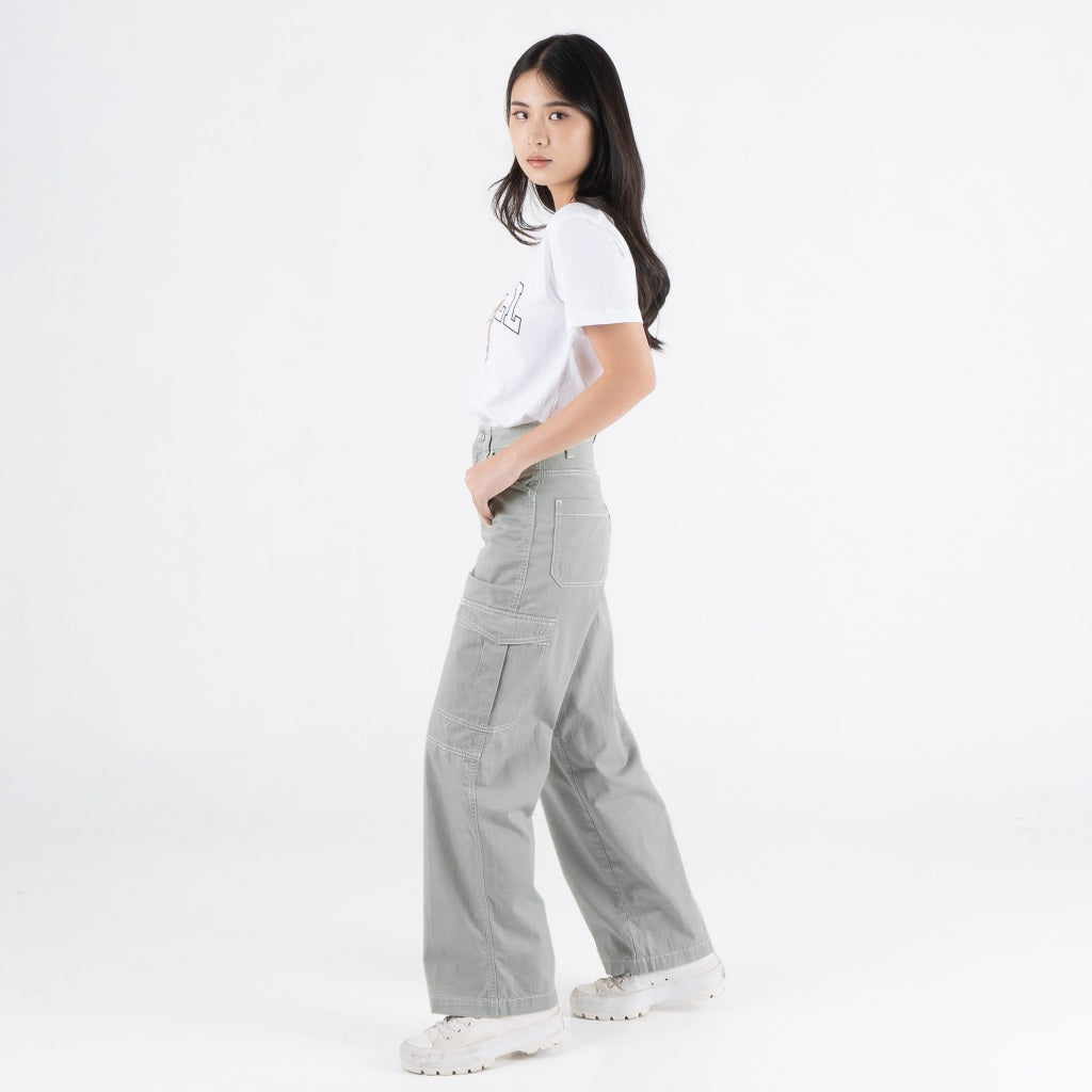 Benhill Celana "Dahye" Wanita Cotton High Waist Cargo Pants New Colors