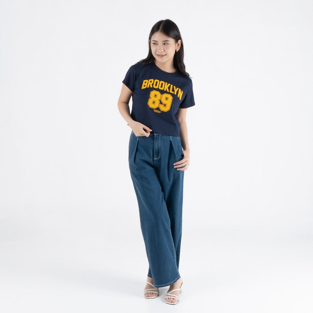 Benhill T-shirt Wanita Crop Top Navy A605-39G86