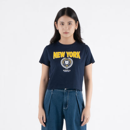 Benhill T-shirt Wanita Crop Top  Navy A589-39G86