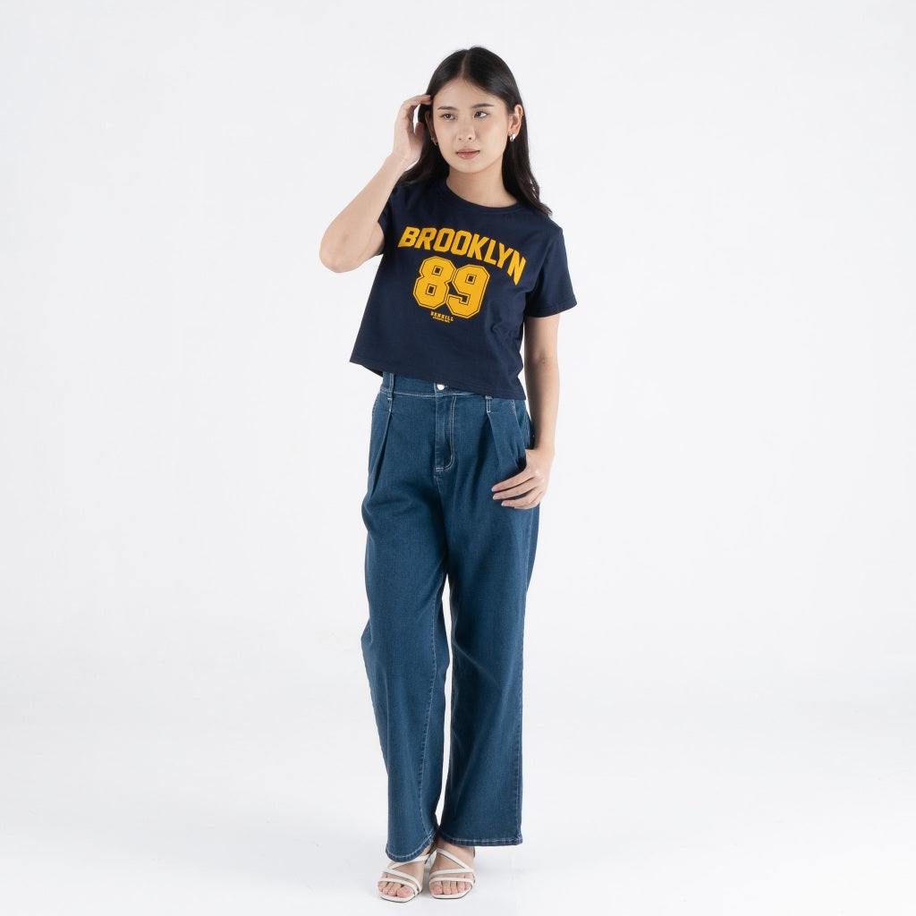 Benhill T-shirt Wanita Crop Top Navy A605-39G86