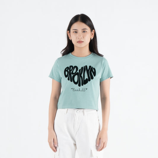 Benhill T-shirt Wanita Crop Top Mint Green A511-39786