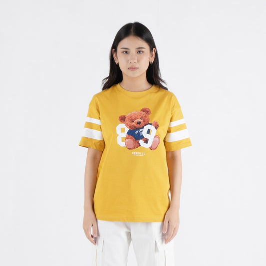 Benhill T-shirt Wanita Grafis Oversized Pendek Yellow-Black A602-A604