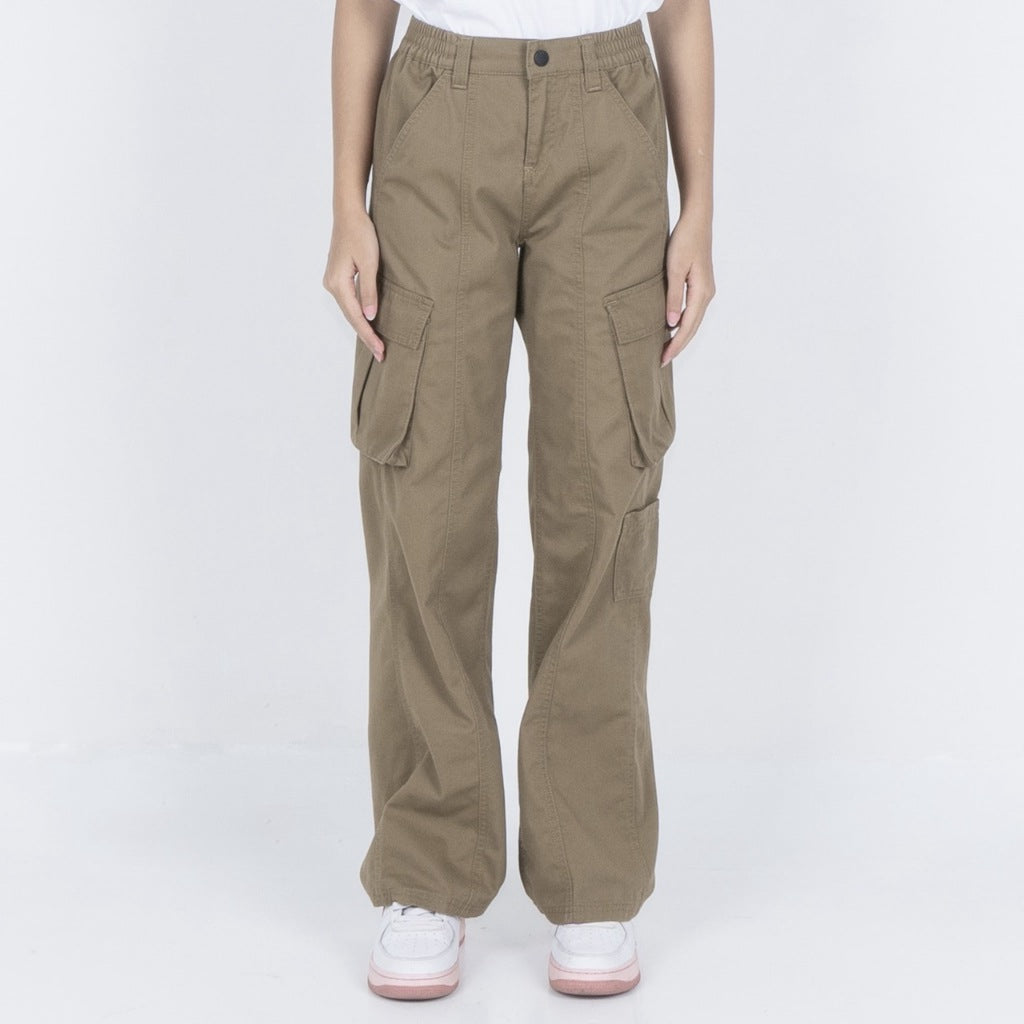 Benhill Celana Wanita "Jihyo" Cargo Pants  Sage,Black,Brown,Olive,Sand,Cream,Grey