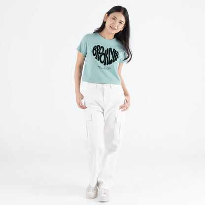 Benhill T-shirt Wanita Crop Top Mint Green A511-39786