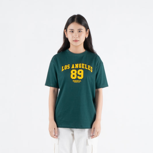 Benhill T-shirt Wanita Grafis Oversized Pendek Hijau Botol A590-39786