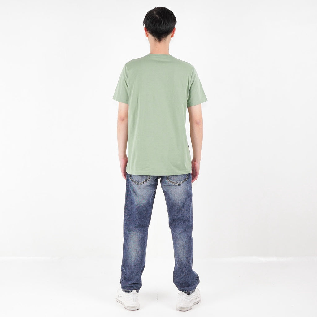 Benhill T-shirt Pria Grafis Katun 30s Combed Pendek Sage Green A433-434