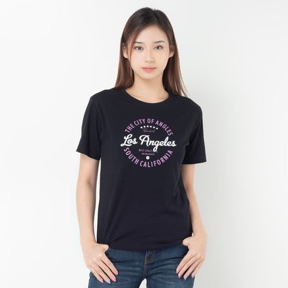 Benhill T-shirt Kaos Wanita Grafis Katun 30s Combed Lengan Pendek Hitam 603-35286