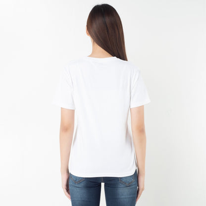 Benhill T-shirt Kaos Wanita Grafis Katun 24s Combed Lengan Pendek Putih 602-35186