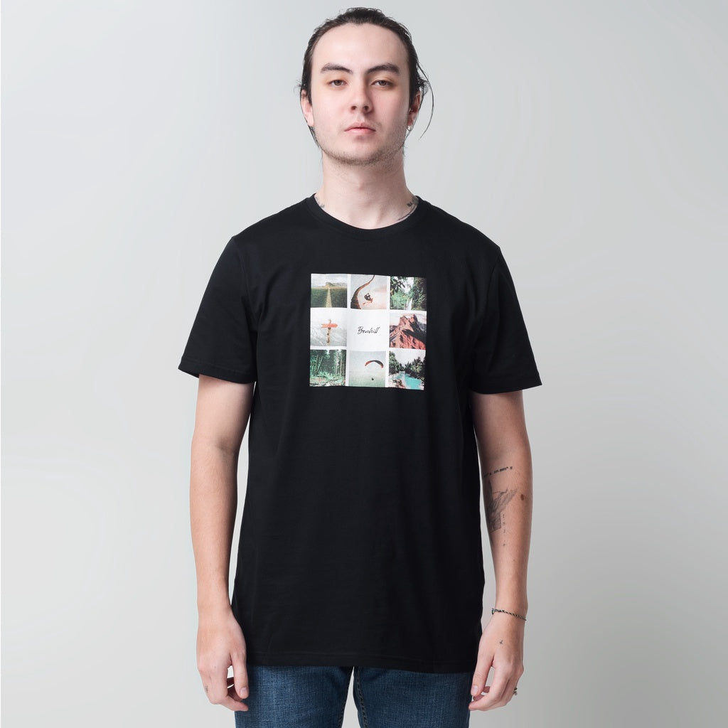 Benhill T-Shirt Grafis Katun 30s Combed Lengan Pendek Hitam 463-39268
