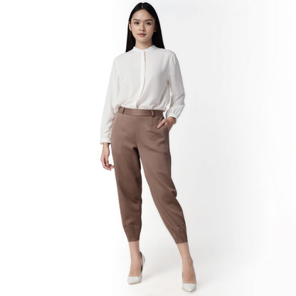 Benhill "Hanna"  Celana Wanita Bahan Scuba Aladdin Pant Brown 226-39576