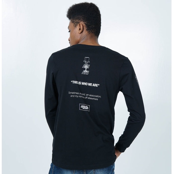 Benhill T-shirt Grafis Katun 30s Combed Lengan Panjang Hitam 354-35272