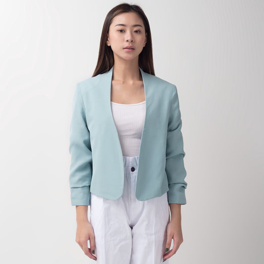 Benhill "Nayeon" Blazer Kerja / Outer Wanita Premium  Lengan Serut Blue 792-39G99