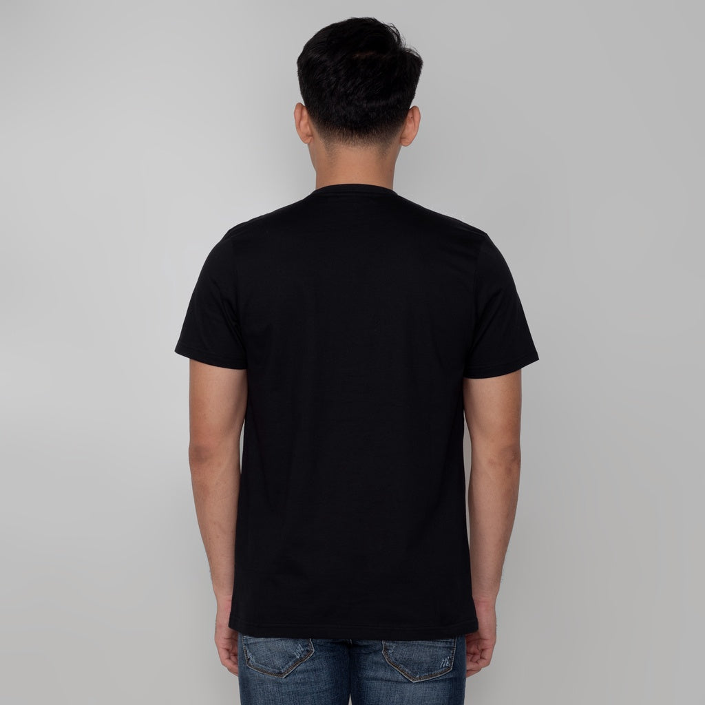 Benhill T-shirt Grafis Katun 30s Combed Lengan Pendek Hitam A24-29268