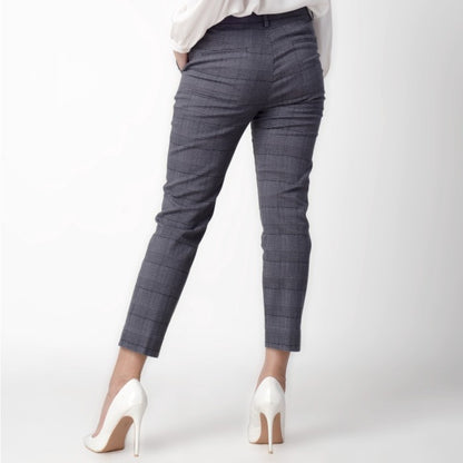 Celana Tartan Wanita Plaid Pants Grey 265-32682
