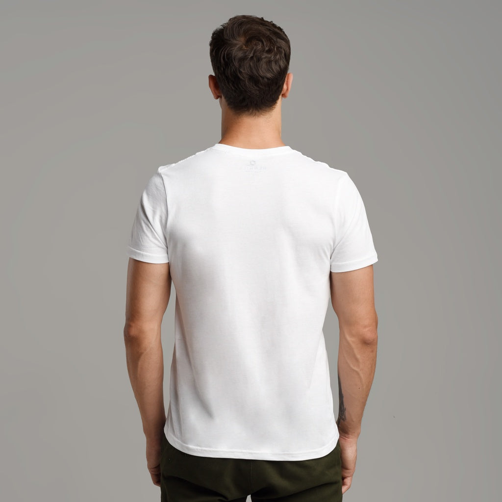 Benhill T-shirt Kaos Pria Grafis Katun 30s Combed Lengan Pendek Putih 492-493-29168
