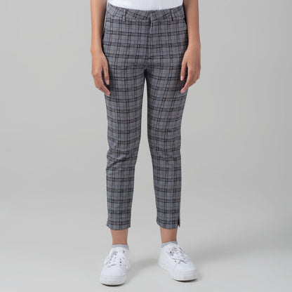 Benhill Celana Tartan Wanita "Narae"  Plaid Pants Kotak Grey 262-32282