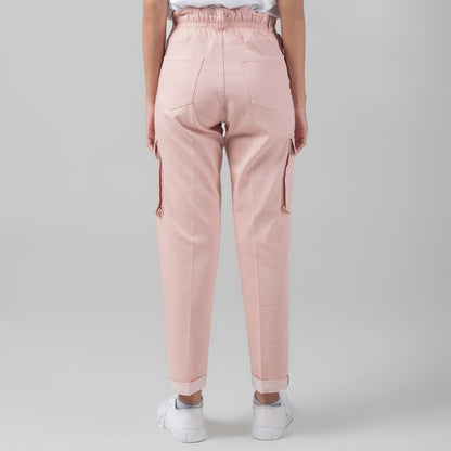 Benhill "Miso" Celana Wanita High Waist Cargo Pants Pink A160-22J0Y