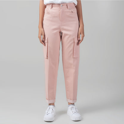 Benhill "Miso" Celana Wanita High Waist Cargo Pants Pink A160-22J0Y