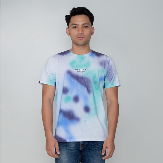 Benhill T-Shirt Tie dye Katun 30s Combed Lengan Pendek Biru 488-29168