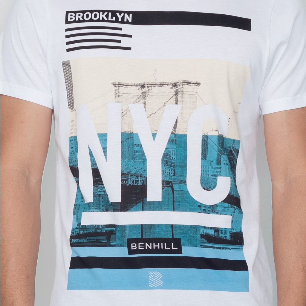 Benhill T-shirt New Logo Collection Katun 24s Combed Pendek White A18-29168