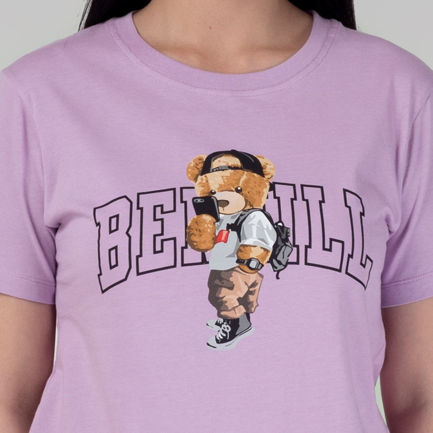 Benhill T-shirt Grafis Katun 30s Combed Lengan Pendek Lilac 611-29886