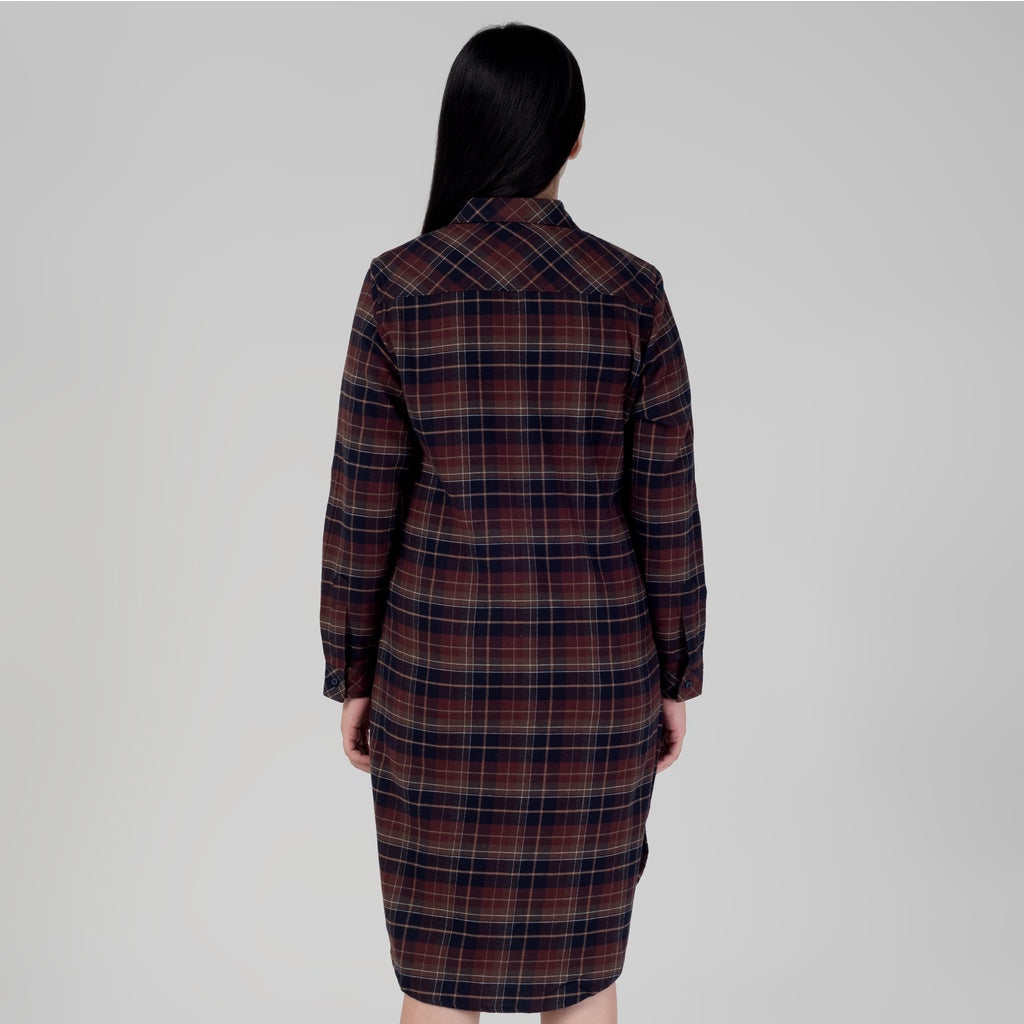 Benhill Kemeja Tunik Flannel Wanita Kotak Coklat 1192-31535