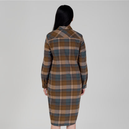Benhill Kemeja Tunik Flannel Wanita Kotak Coklat 1188-11535