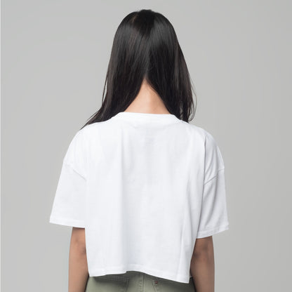 Benhill T-shirt Crop Top Oversized White 607-29186