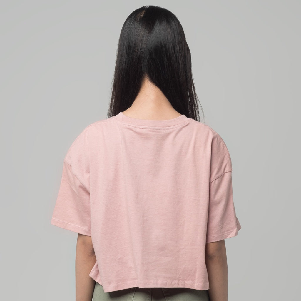 Benhill T-shirt Crop Top Oversized Dusty Pink 613-29J86